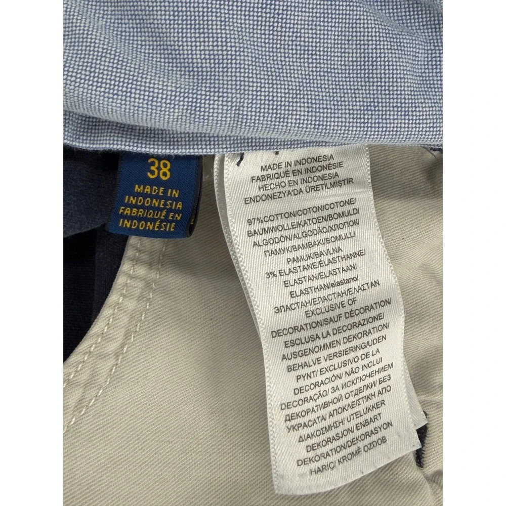 Polo Ralph Lauren Mens Navy Blue Stretch Classic Fit Chino Shorts Size 38